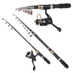 Gigicloud 1PCS Telescopic Fishing Rod 1.0m-2.3m Fishing Pole Glass Rod Super Short Mini Bass Bait Casting Fishing Rod