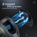 Piscifun Torrent II Baitcaster Fishing Reel, 20LB Max Drag Baitcasting Reel with Magnet Braking System, 6+1 Stainless Steel Bearings, 6.6:1 Gear Ratio Low Profile Casting Reel, Right Hand Retrieve