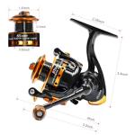 Summer and Centron Spinning Fishing Reels, Perfect for Ultralight Ice Fishing with 12 +1 BB Light Weight, Ultra Smooth Powerful, 5.2:1 High-Speed, Size 1000 Fishing Reel by QINGLER
