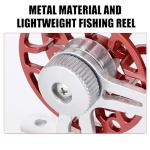 FANGBLUE Winter Fishing Reel All Metal 1.76oz(50g) Lightweight 2.1inch(53mm) Upgrade Base Right Hand Mini Fly Wheel for Trout Pike Ice Fishing Tackle (Black)