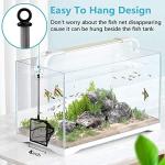 Grepol-V Fish Net for Fish Tank, Fine Mesh Aquarium Net with 9-24 Inch Stainless Steel Long Handle, Extendable Fishing Tank Net for Fish Shrimp Tank, Pond, Creek (4 inch)