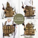BLISSWILL Fishing Backpack Outdoor Tackle Bag Large Fishing Tackle Bag Water-resistant pack with Rod Holder Shoulder Backpack (Khaki)