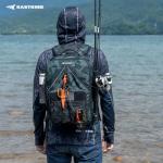 KastKing KarryAll KastMate Fishing Tackle Backpack,Water-Resistant Tackle Bag With 2 Rod Holders,Fishing Gear and Equipment With Large Gear Storage,Black Camo