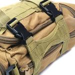 Jipemtra Fishing Tackle Bag with Rod Holder Water-Resistant Waist Gear Bag for Outdoor (Tan)