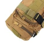 Jipemtra Fishing Tackle Bag with Rod Holder Water-Resistant Waist Gear Bag for Outdoor (Tan)