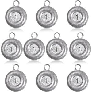 Pfeibk Fishing Weights Sinkers Disc Sinkers, Coin Fishing Sinkers Surf Fishing Weights Saltwater Bottom Fishing Trolling Catfish Weights, Heavy Fish Weight 1oz 2oz 3oz 4oz 5oz (10pcs 1oz)