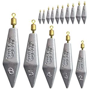 Proximitck Fishing Weight Set, Triangle & Bullet Lead Sinkers, Assorted Sizes (15pcs: 7.5g, 11g, 15g, 18g, 22g)