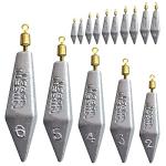 Proximitck Fishing Weight Set, Triangle & Bullet Lead Sinkers, Assorted Sizes (15pcs: 7.5g, 11g, 15g, 18g, 22g)