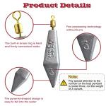Proximitck Fishing Weight Set, Triangle & Bullet Lead Sinkers, Assorted Sizes (15pcs: 7.5g, 11g, 15g, 18g, 22g)