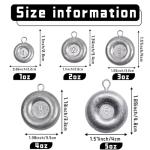 Pfeibk Fishing Weights Sinkers Disc Sinkers, Coin Fishing Sinkers Surf Fishing Weights Saltwater Bottom Fishing Trolling Catfish Weights, Heavy Fish Weight 1oz 2oz 3oz 4oz 5oz (10pcs 1oz)