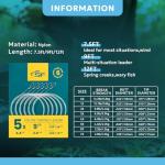 SF 6PCS Pre-Tied Loop Fly Tapered Leaders Fly Fishing Trout Leader Nylon 9FT 5X