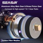 SEASIR Zero VX Baitcasting Reel, Ultralight Fishing Reel Casting, Freshwater/Saltwater Baitcaster Reel, Carbon Fiber Washer, Max Drag 9LB, 7.6:1 Gear Ratio, Compact, 6+1 Shielded Ball Bearing