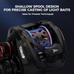 KastKing Royale Legend Fishing Reel, Ultra-Light Aluminum Spool, Corrosion Resistant, Shallow Compatible With Royale Legend II/GT Baitcasting Reels, Black