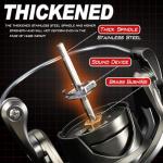 Sougayilang Spinning Reel - 5.2:1 Gear Ratio, 12+1 Bearings Freshwater Saltwater Fishing Reel, Ultra-Smooth CNC Aluminum Spool, Lightweight & Powerful for Bass Trout Salmon (Model: 3000)