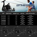 Fishdrops Fishing Reels Spinning Reel Left/Right Interchangeable Aluminium Handle, 7.5 oz Ultralight Spinning Reels, 5.5:1 Gear Ratio Deep/Shallow Aluminum Spool for Freshwater and Saltwater