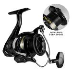 Fishdrops Fishing Reels Spinning Reel Left/Right Interchangeable Aluminium Handle, 7.5 oz Ultralight Spinning Reels, 5.5:1 Gear Ratio Deep/Shallow Aluminum Spool for Freshwater and Saltwater