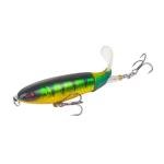 RTGSE 10Pcs Whopper Fishing Lure for Bass Popper Top Water Fishing Lures with Floating Rotating Tail Barb Treble Hooks in Saltwater Freshwater Plopping Lures Kit