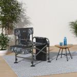 X Strike Fishing Chairs with Rod Holder, Folding Ice Fishing Chair for Adults Outdoor Camping Chair Leg Adjustable with Cooler Bag and Storage Bag for Ice Fishing, Camp, Lawn, Patio, Garden