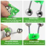 EoaMen 50PCS Fishing Bells, Dual Alert Fishing Bells for Rods, Clip on Fishing Rod Fishing Bells for Night Fishing, Ice Fishing