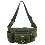 Piscifun Fishing Tackle Bag with Adjustable Waist Strap, Portable Multi-function Fanny Fishing Storage Pack, Army Green