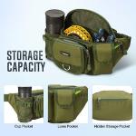 Piscifun Fishing Tackle Bag with Adjustable Waist Strap, Portable Multi-function Fanny Fishing Storage Pack, Army Green