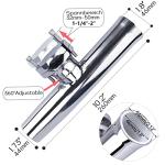 Marinebaby (2X) 316 Stainless Tournament Style Boat Fishing Holder Clamp on Fishing Rod Holder for Boat 1-1/4" to 2" Rail Gimbal Pin at Bottom