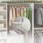 PANKQQ 4 Pack Shower Curtain Rod Holder for Wall, Shower Rod Holder with Strong Adhesive, Tension Curtain Rod Bracket No Drilling (Rod Not Included)