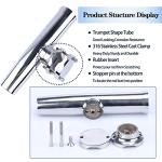 Marinebaby (2X) 316 Stainless Tournament Style Boat Fishing Holder Clamp on Fishing Rod Holder for Boat 1-1/4" to 2" Rail Gimbal Pin at Bottom