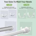 PANKQQ 4 Pack Shower Curtain Rod Holder for Wall, Shower Rod Holder with Strong Adhesive, Tension Curtain Rod Bracket No Drilling (Rod Not Included)