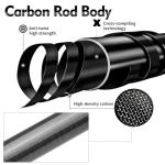 Fishing Rod - Telescopic Fishing Rod Portable 24 Ton Carbon Fiber - CNC Machined Reel Seat, Comfortable EVA Handle, Travel Fishing Pole for Bass Trout Fishing 5.9ft