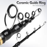 Fishing Rod - Telescopic Fishing Rod Portable 24 Ton Carbon Fiber - CNC Machined Reel Seat, Comfortable EVA Handle, Travel Fishing Pole for Bass Trout Fishing 5.9ft