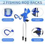 Koldan 2PCS Fishing Rod Holders, Fishing Pole Holders for Ground 360 Adjustable Stable, Durable, Universal Fit All Fishing Rods, Portable, Suitable for Shore Beach Bank Fishes Ground for Men