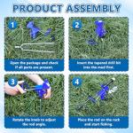 Koldan 2PCS Fishing Rod Holders, Fishing Pole Holders for Ground 360 Adjustable Stable, Durable, Universal Fit All Fishing Rods, Portable, Suitable for Shore Beach Bank Fishes Ground for Men