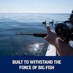 PENN 6'6" Squall II Level Wind Saltwater Rod and Reel Fishing Combo, 1-Piece Fishing Rod, Black/Gold