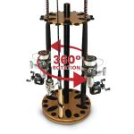 Rush Creek Creations 24 Rod Fishing Pole Holder - 360° Rotating Rack for Garage Organization and Storage, Reels, Gear, Accessories, Tackle Box