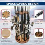 Rush Creek Creations 24 Rod Fishing Pole Holder - 360° Rotating Rack for Garage Organization and Storage, Reels, Gear, Accessories, Tackle Box