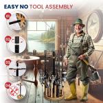 Rush Creek Creations 24 Rod Fishing Pole Holder - 360° Rotating Rack for Garage Organization and Storage, Reels, Gear, Accessories, Tackle Box