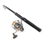Telescopic Fishing Rod, Collapsible Fishing Rod Portable Spinning Pole for Saltwater and Freshwater, Carbon Fiber Lightweight and Compact Design (Full Extend 5.9 Feet)