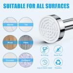 TEECK Shower Curtain Rod, 27-76 inch Adjustable Spring Tension Curtain Rod, Never Rust Anti-Slip Shower Curtain Rod for Bathroom, No Drilling, Never Collapse, Easy to Use, Silver