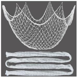 SHOUWAN White Fish Net Decorations for Pirate Party Hawaiian Party, Nautical Themed Fishing Nets Decorative Birthday Fishnet Party Accessory Decor