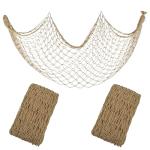 Decorative Fishing Net 5x10 ft,YuanDe 2 Pack Large Caramel Picture Fish Net, Wall Photo Hanging Fishnet for Nautical Mermaid Pirate Ocean Themed Hawaii Beach Under The Sea Party Decorations