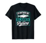 Alaska Fishing Funny Salmon Ice Rod T-Shirt
