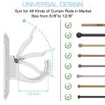 4PCS No Drill Rod Holders with Adjustable Hooks