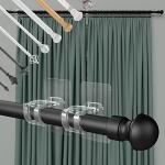 4PCS No Drill Rod Holders with Adjustable Hooks