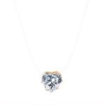 Gold Heart Charm Necklace with Crystal Accents