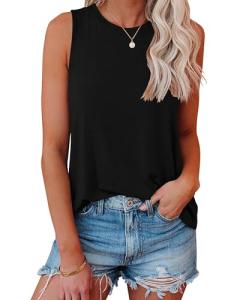Women’s Black Loose Fit Fishing Tank Top