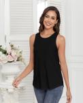 Women’s Black Loose Fit Fishing Tank Top