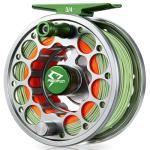 Piscifun Sword Fly Fishing Reel with Line, Pre-Loaded CNC Machined Aluminum Alloy, Light Weight and Corrosion Resistant Design, 3/4W Gunmetal