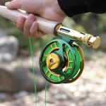 Sougayilang Fly Fishing Rod 4-Piece 9-Feet Lightweight Ultra Portable Fly Fishing Pole for Trout Salmon Sunfish Outfit Travel Fishing-SG4905-Green