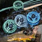 Sougayilang Fly Fishing Reel, Die Cast Aluminum Fly Reel, 5/6, 7/8, Weight Saltwater Fly Reels-Turquoisee #5